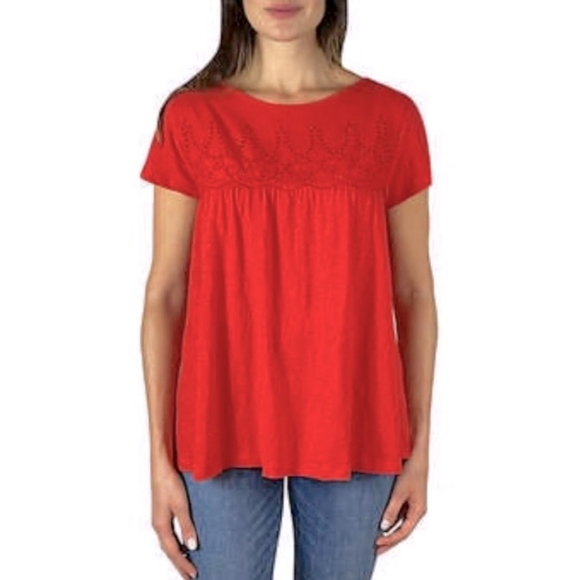 3/$30! Jacks Girlfriend Short Sleeve Babydoll Blouse - Picture 7 of 11
